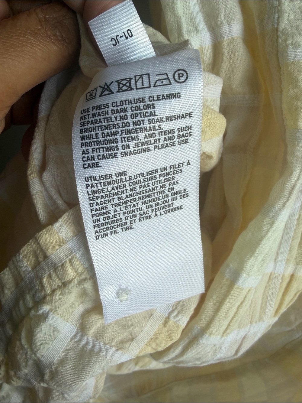 Uniqlo Butter Yellow and White Textured Midi Dress - Picture 6 of 6